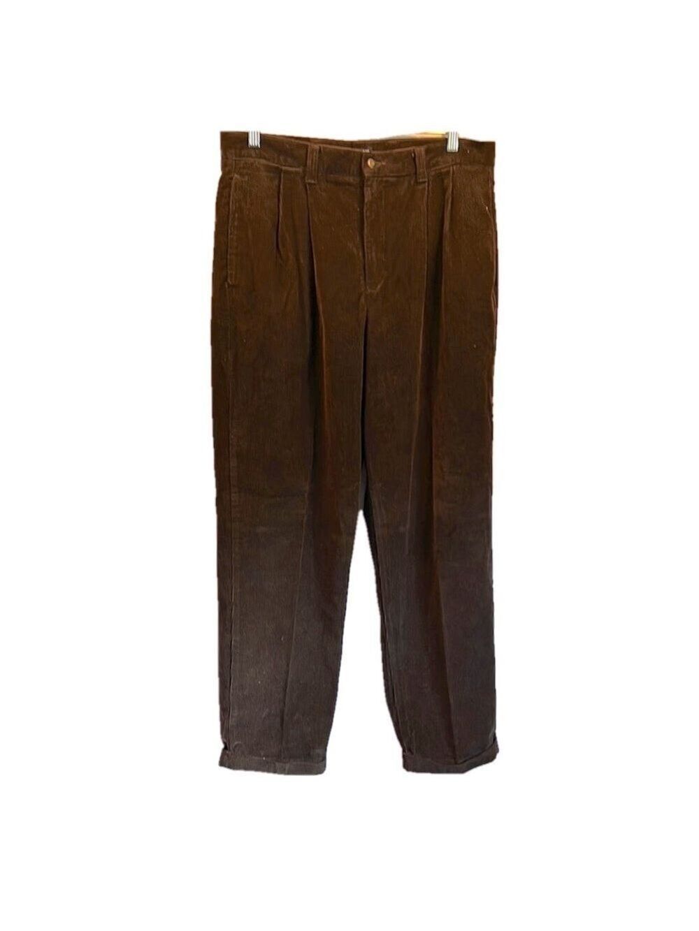 Dockers Men's Rustic Brown Corduroy Pants, 36X32, Cuffed, Buttons, Rear, Lk New
